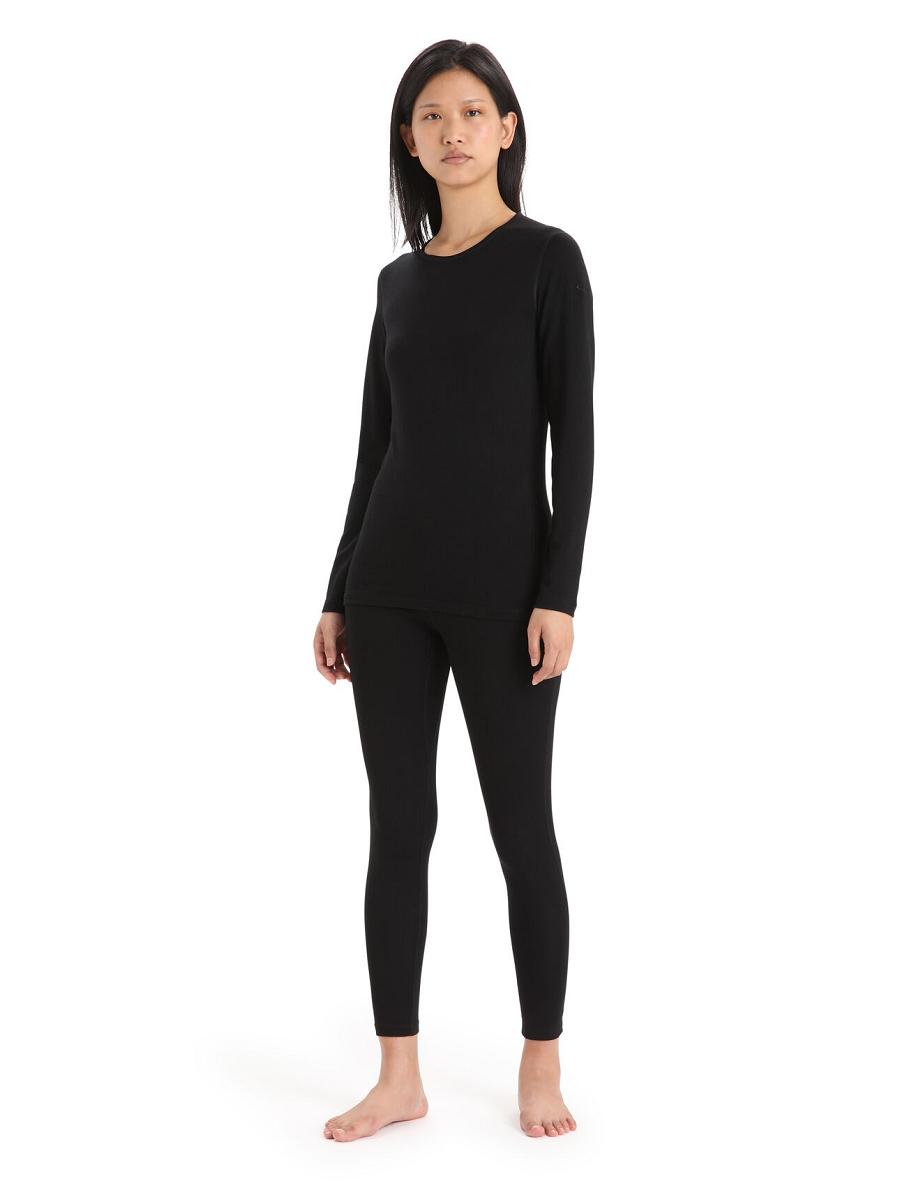 Base Layers Icebreaker Merino 260 Tech Long Sleeve Crewe Thermal Top Damskie Czarne | PL 1024YXFU